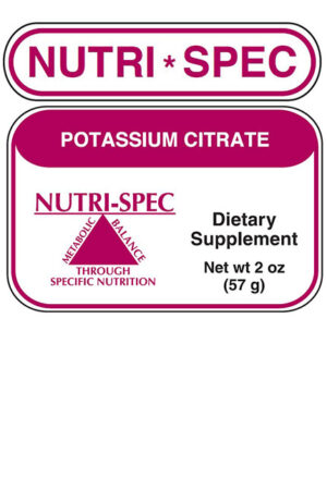 Nutri-Spec Potassium Citrate label from Brittain Health - Dr. Jeff Brittain