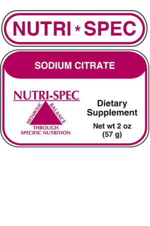 Nutri-Spec Sodium Citrate label from Brittain Health - Dr. Jeff Brittain